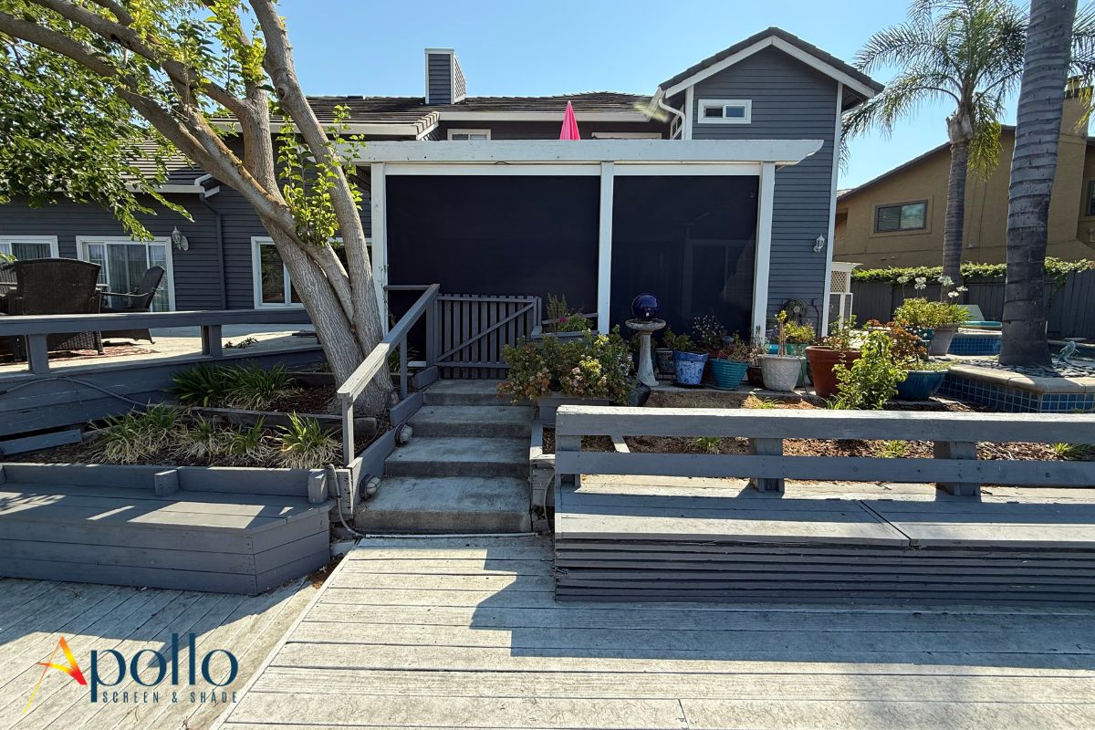 Apollo Privacy Power Shades Outside View.